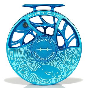 Hatch Outdoors Saltwater Slam Permit Iconic Fly Reel 9 Plus in Ocean Blue and Teal